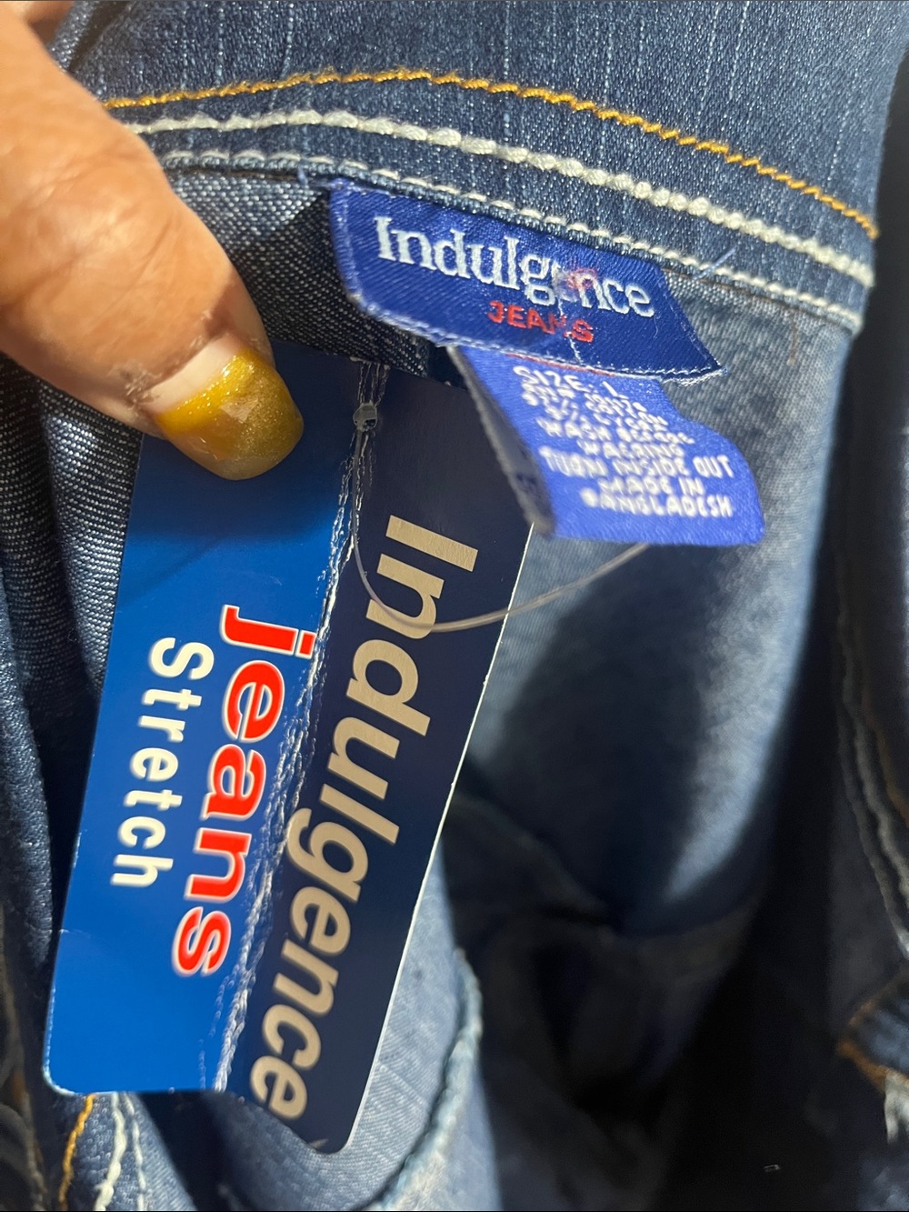 Indulgence Dark Blue Denim Jacket with Gold-Tone Logo Button - Picture 13 of 15